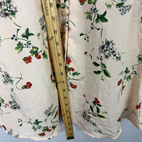 Topshop Floral Button Front Mini Dress Womens 4 Romantic Whimsical Fairy Cottage - Picture 5 of 9